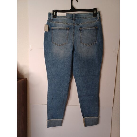 Maurices Jegging High Rise Denim Jeans Size L /34X28.5 Cuffed - Picture 8 of 8
